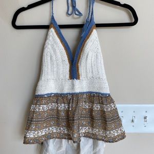 American Eagle crochet halter top (M)